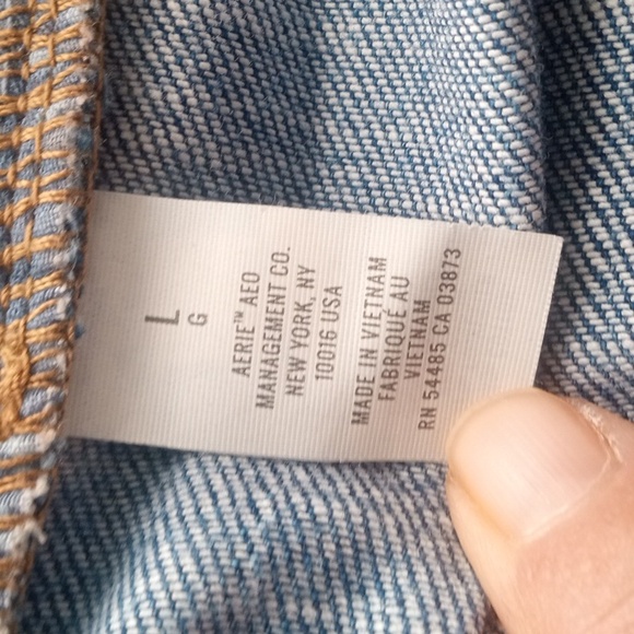 Aerie Blue Distressed Jean Shorts - Picture 4 of 6